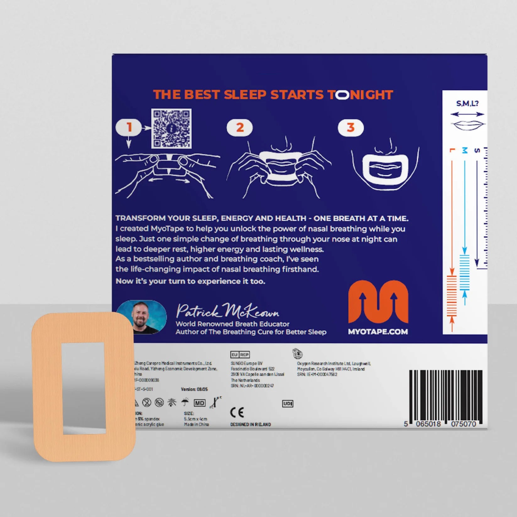 MyoTape - Mouth Tape for Sensitive Skin – Small Size - 30 Nights - Reduce Snoring - Safe Alternative to Mouth Tape - Improve Your Kids Sleep - Promote Nasal Breathing - Small
