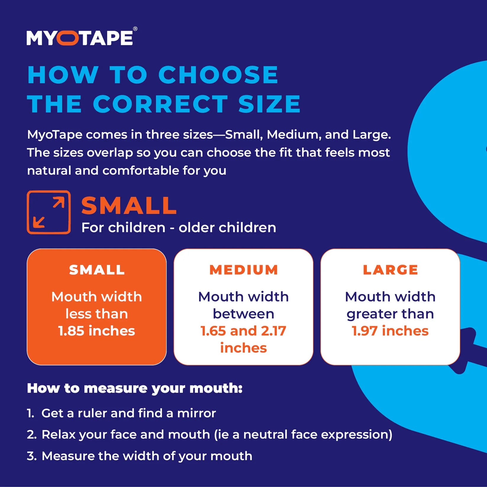 MyoTape - Mouth Tape for Sensitive Skin – Small Size - 30 Nights - Reduce Snoring - Safe Alternative to Mouth Tape - Improve Your Kids Sleep - Promote Nasal Breathing - Small
