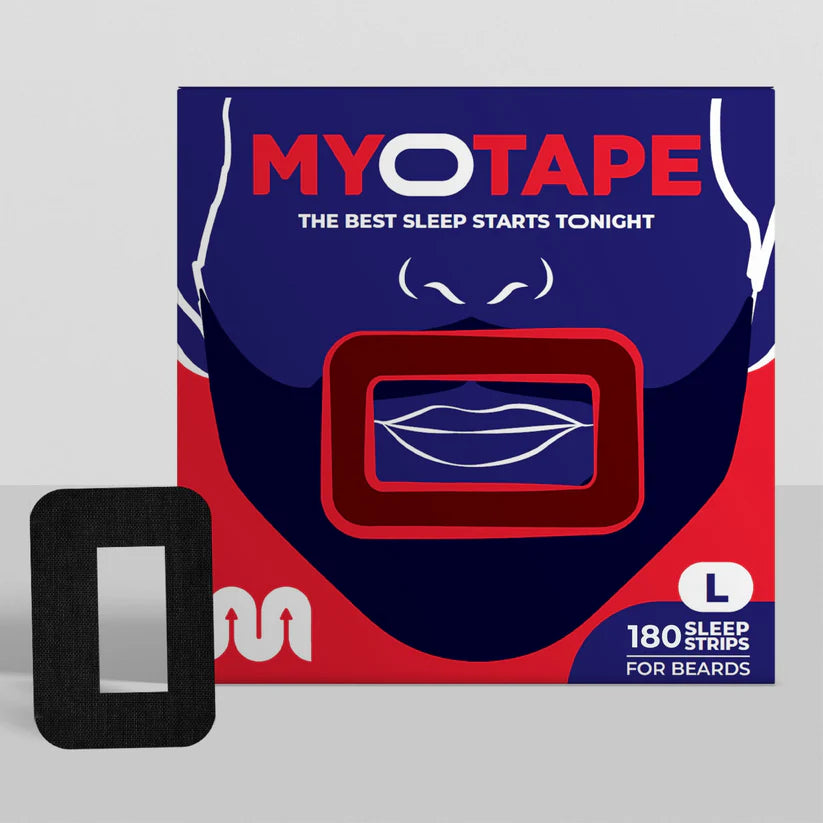 MyoTape - Mouth Tape for Beards – Sleep Strips - 30 Nights - Reduce Snoring - Safe Alternative to Mouth Tape - Promote Nasal Breathing - Size L for Beards