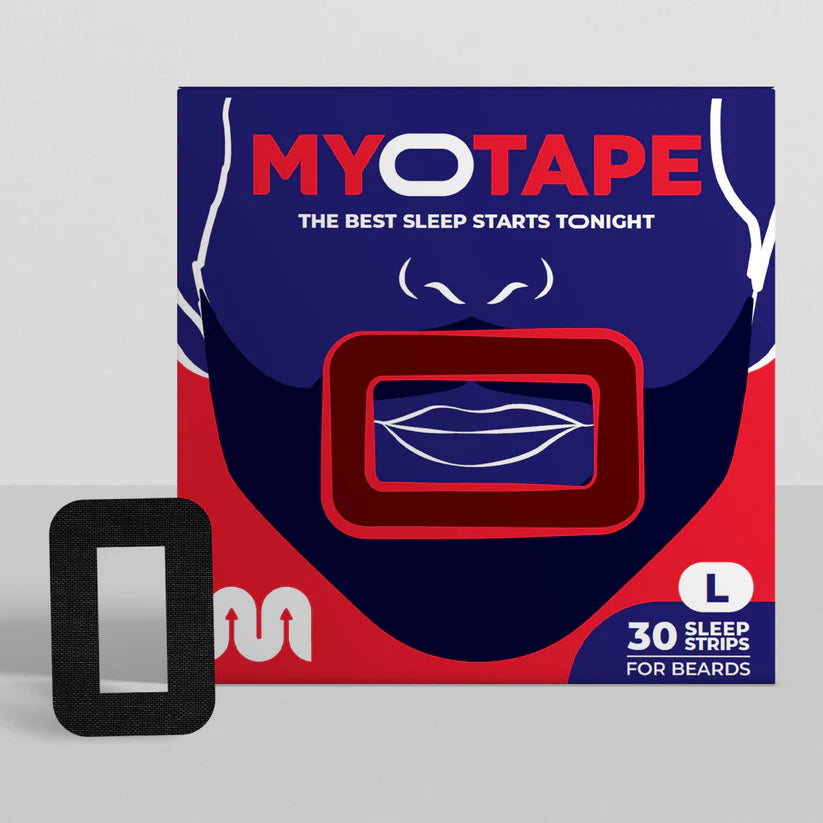 MyoTape - Mouth Tape for Beards – Sleep Strips - 30 Nights - Reduce Snoring - Safe Alternative to Mouth Tape - Promote Nasal Breathing - Size L for Beards