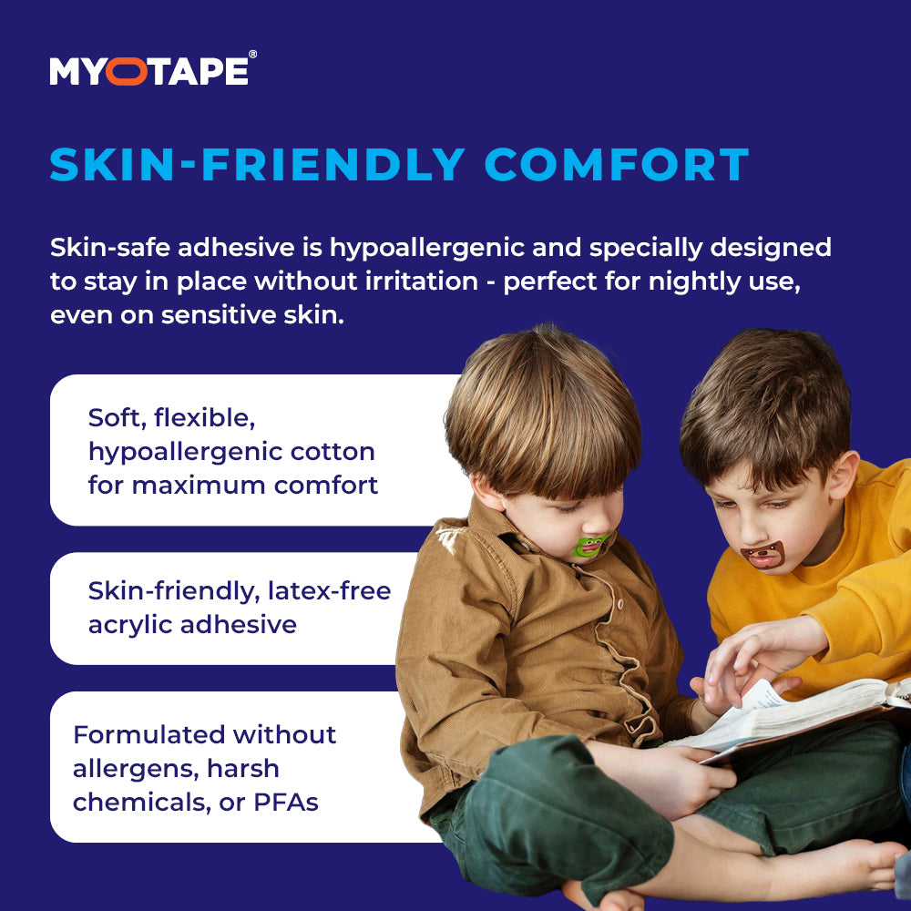 MyoTape - Mouth Tape for Kids - 30 Nights - Reduce Snoring - Safe Alternative to Mouth Tape - Improve Your Kids Sleep - Promote Nasal Breathing - Comfortable & Gentle On Skin - Small
