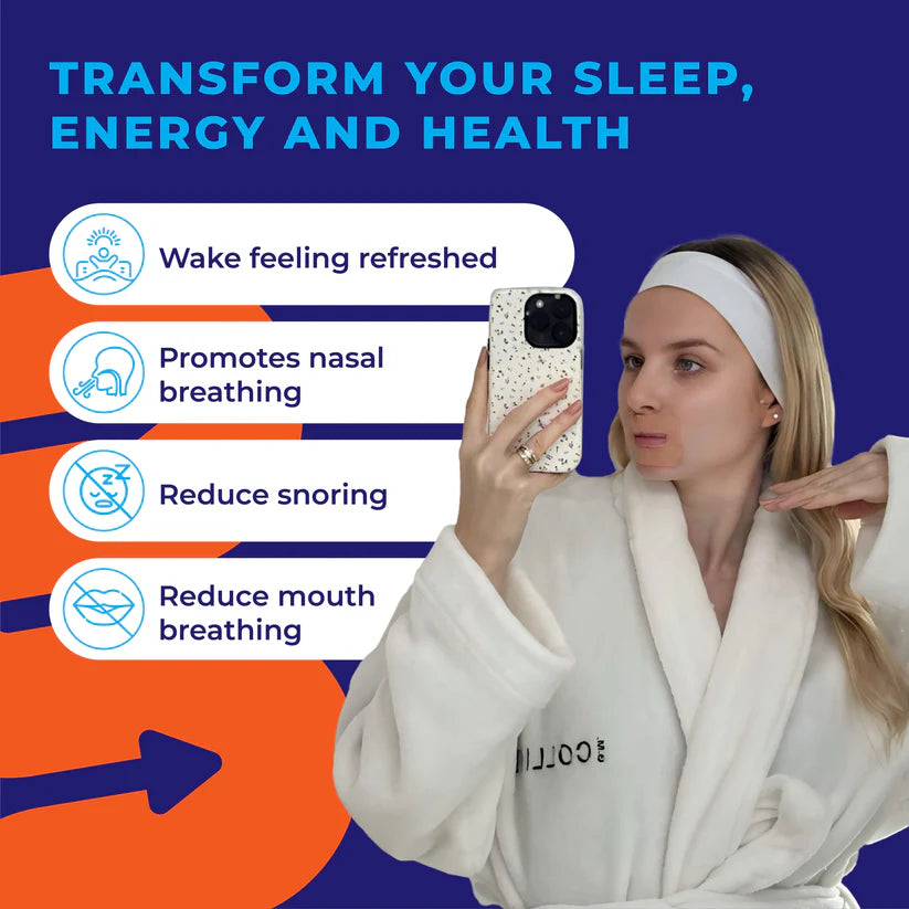 MyoTape - Mouth Tape for Adults – Sleep Strips - 30 Nights - Reduce Snoring - Safe Alternative to Mouth Tape - Promote Nasal Breathing - Size M