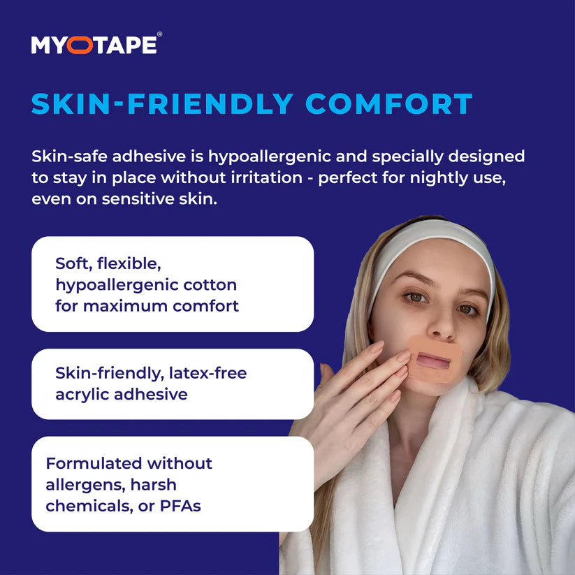 MyoTape - Mouth Tape for Adults – Sleep Strips - 30 Nights - Reduce Snoring - Safe Alternative to Mouth Tape - Promote Nasal Breathing - Size M